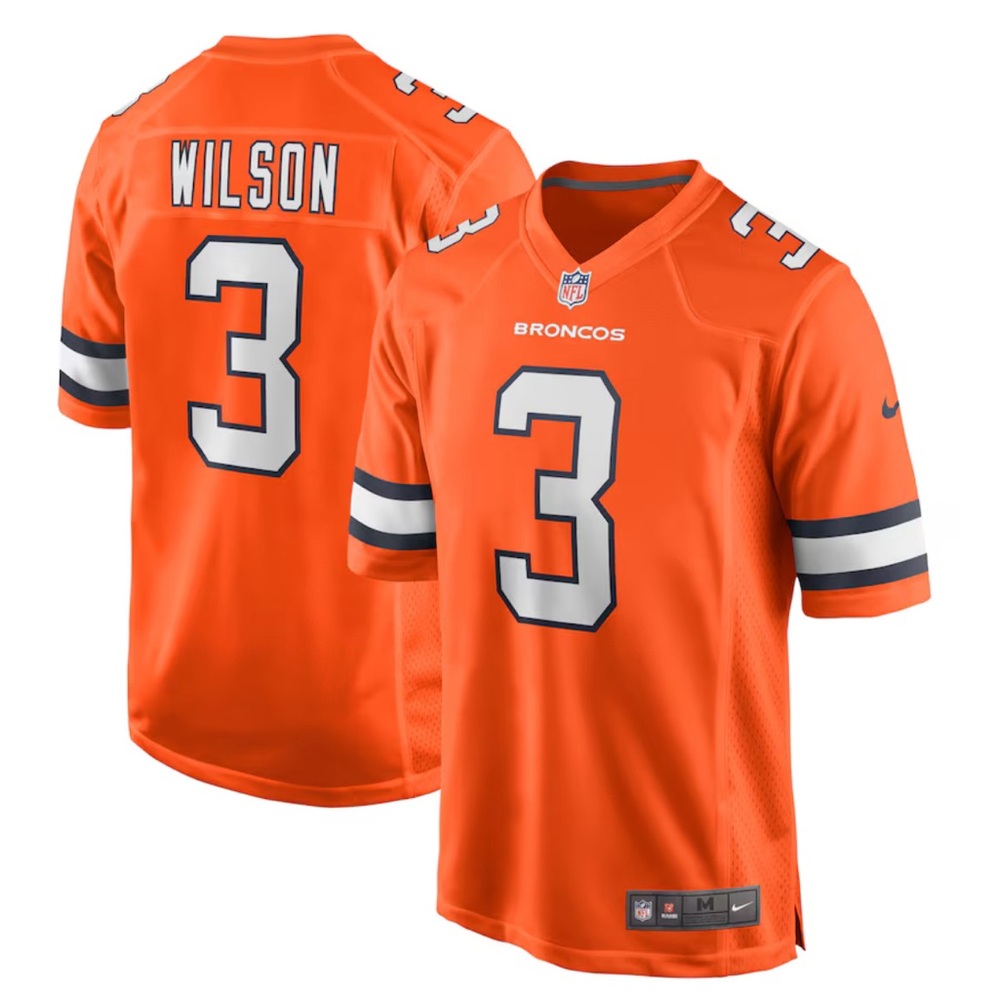 NFL - Denver Broncos- Russell Wilson - Nike Orange Game Jersey